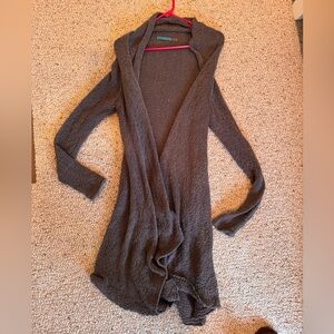 Alice & Olivia Gray Knit Long Cardigan Sweater
